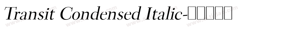 Transit Condensed Italic字体转换